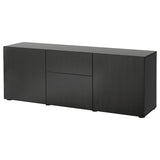 BESTÅ storage combination with drawers, black-brown/Lappviken black-brown, 180x42x65 cm
