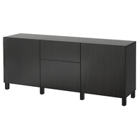 BESTÅ storage combination with drawers, black-brown/Lappviken/Stubbarp black-brown, 180x42x74 cm