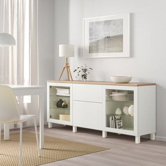 Ikea BESTÅ - Storage combination with drawers, Sindvik white/Lappviken/Stubbarp white, 180x42x76 cm