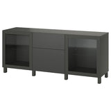 BESTÅ storage combination with drawers, dark grey Lappviken/Sindvik/Stubbarp dark grey, 180x42x74 cm