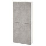 BESTÅ wall cabinet with 2 doors, white Kallviken/light grey concrete effect, 60x22x128 cm