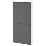 BESTÅ wall cabinet with 2 doors, white/Västerviken dark grey, 60x22x128 cm