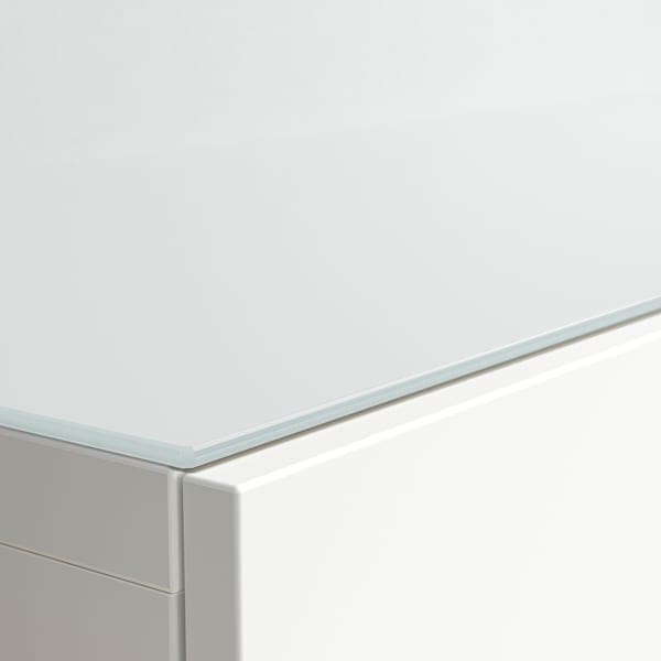 Ikea BESTÅ - Top panel, glass white/light green, 120x40 cm