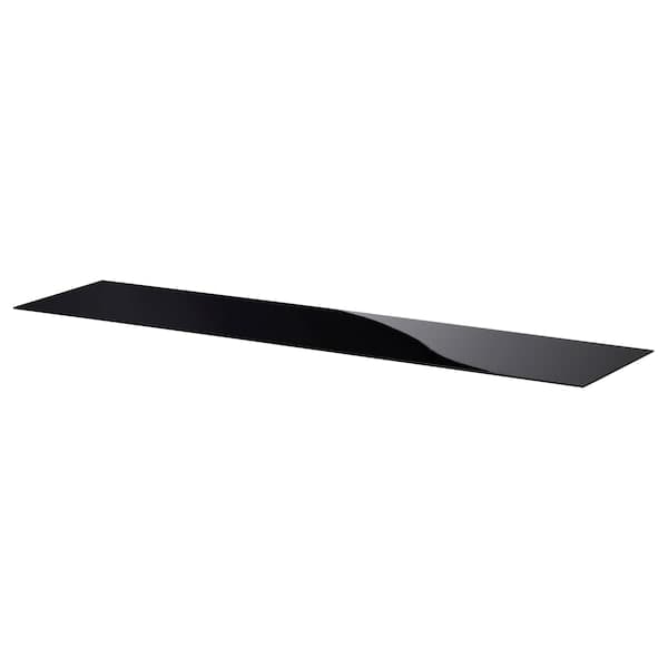 BESTÅ top panel, glass black, 180x40 cm
