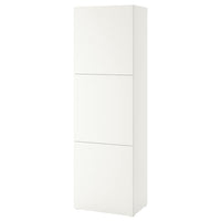BESTÅ shelf unit with doors, white Lappviken/white, 60x42x193 cm