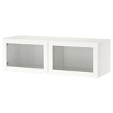BESTÅ shelf unit with doors, white/Ostvik white, 120x42x38 cm