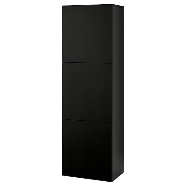 BESTÅ - Shelf unit with doors, black-brown/Lappviken black-brown, 60x42x193 cm - best price from Maltashopper.com 79429697