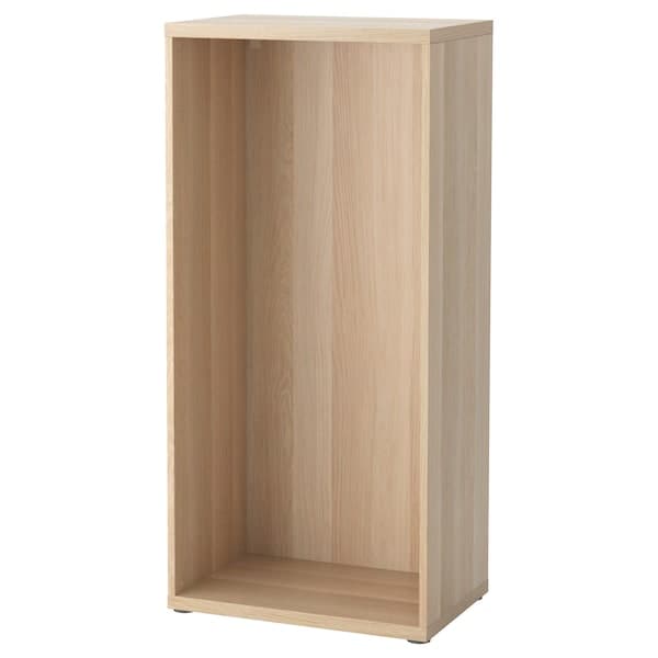 BESTÅ frame, white stained oak effect, 60x40x128 cm