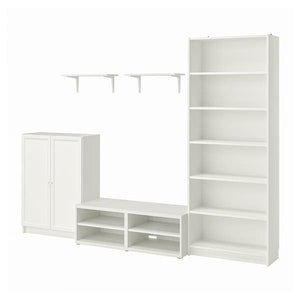 Ikea BILLY / BESTÅ - TV storage combination, white, 280x40x202 cm
