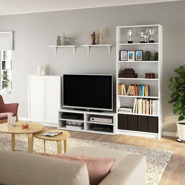 Ikea BILLY / BESTÅ - TV storage combination, white, 280x40x202 cm