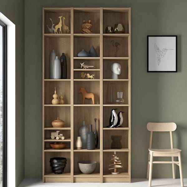 Ikea BILLY - Bookcase comb with extension units, oak effect, 120x28x237 cm