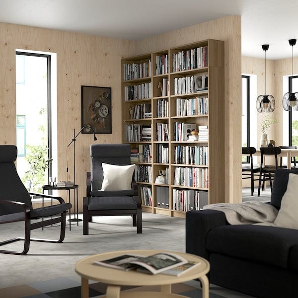 Ikea BILLY - Bookcase comb with extension units, oak effect, 200x28x237 cm