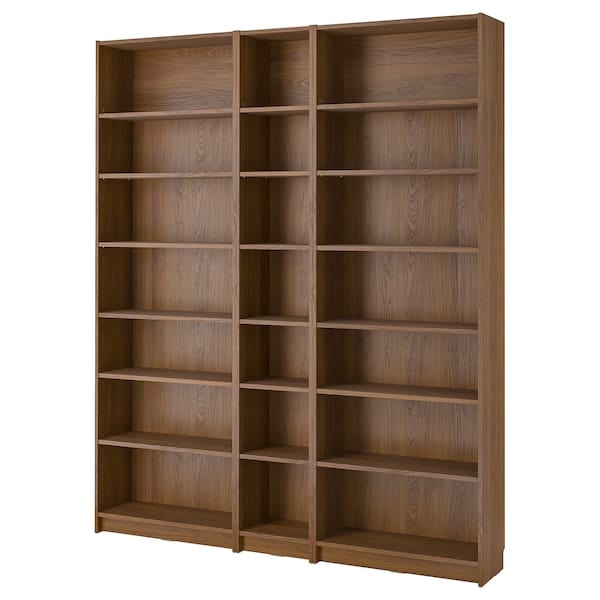Ikea BILLY - Bookcase comb with extension units, brown walnut effect, 200x28x237 cm