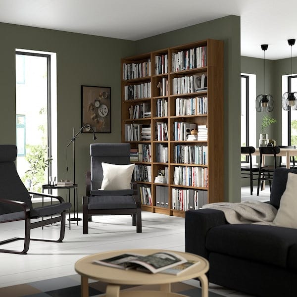 Ikea BILLY - Bookcase comb with extension units, brown walnut effect, 200x28x237 cm