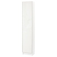 BILLY / HÖGBO bookcase combination w glass doors, white, 40x30x202 cm