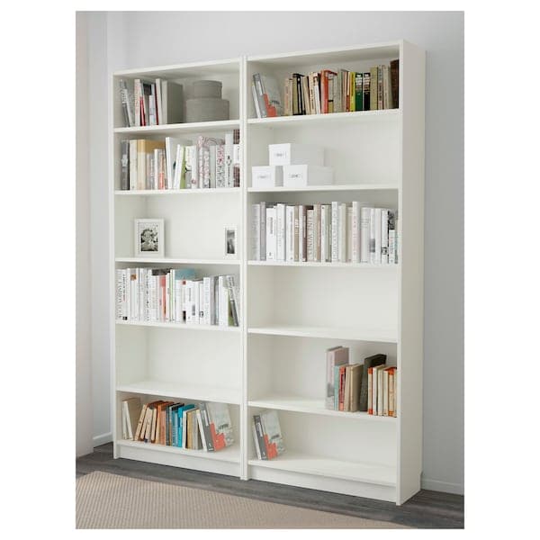 Ikea BILLY - Bookcase, white, 160x28x202 cm