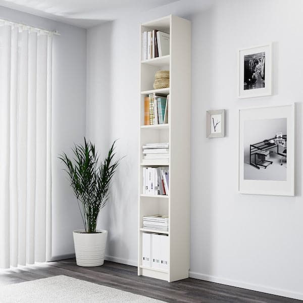 Ikea BILLY - Bookcase, white, 40x28x237 cm