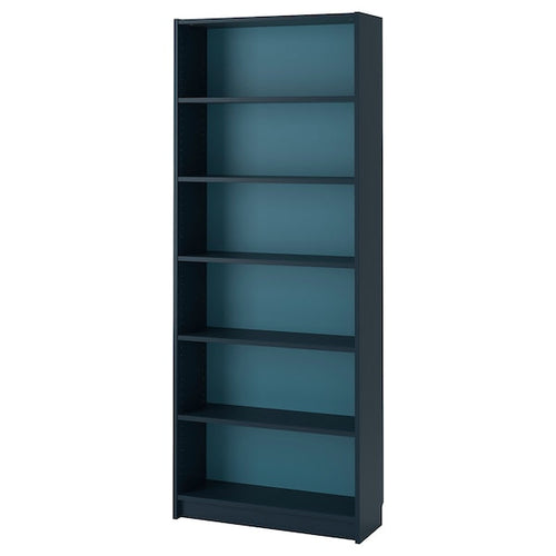 BILLY - Bookcase, black-blue, 80x28x202 cm