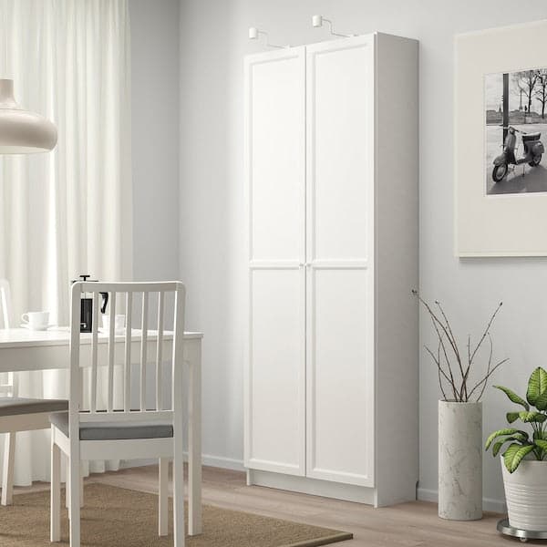 Ikea BILLY / OXBERG - Bookcase with doors, white, 80x30x202 cm