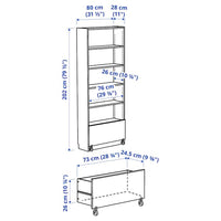 BILLY - Bookcase with drawer, white, 80x30x202 cm - best price from Maltashopper.com 39483808