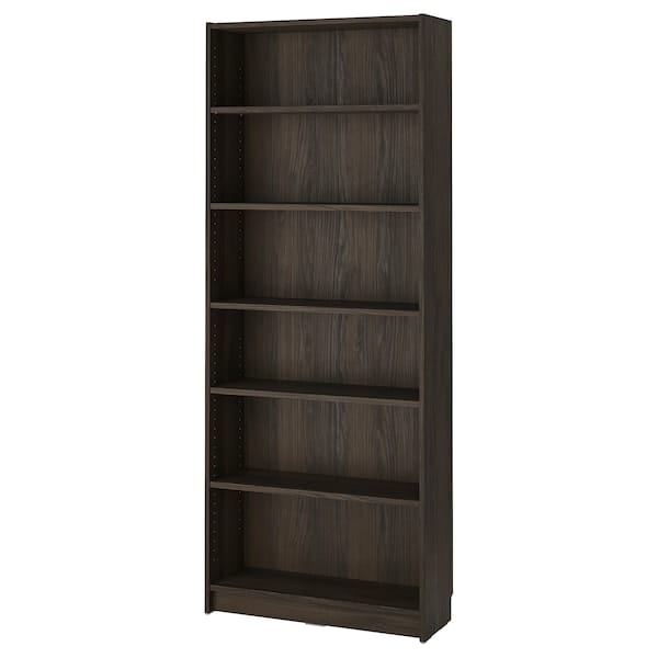 Ikea BILLY - Bookcase, dark brown oak effect,80x28x202 cm