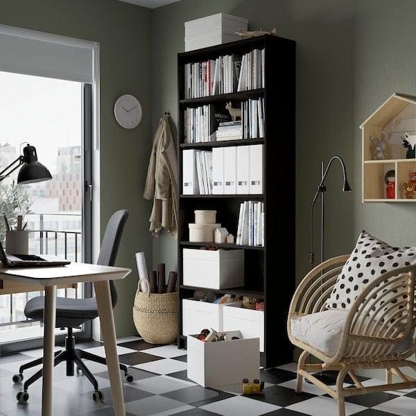 Ikea BILLY - Bookcase, dark brown oak effect,80x28x202 cm