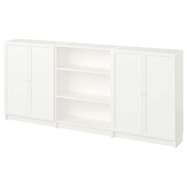 BILLY / OXBERG - Bookcase combination with doors, white, 240x106