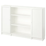 BILLY / OXBERG bookcase combination with doors, white, 160x106 cm