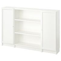 BILLY / OXBERG bookcase combination with doors, white, 160x106 cm