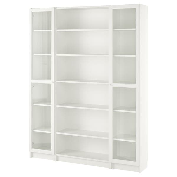 Ikea BILLY / OXBERG - Bookcase combination w glass doors, white, 160x202 cm