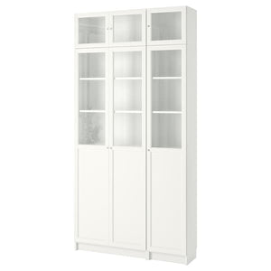 Ikea BILLY / OXBERG - Bookcase, white/glass, 120x30x237 cm