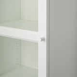 BILLY / OXBERG bookcase with glass door, white/glass, 40x41x202 cm