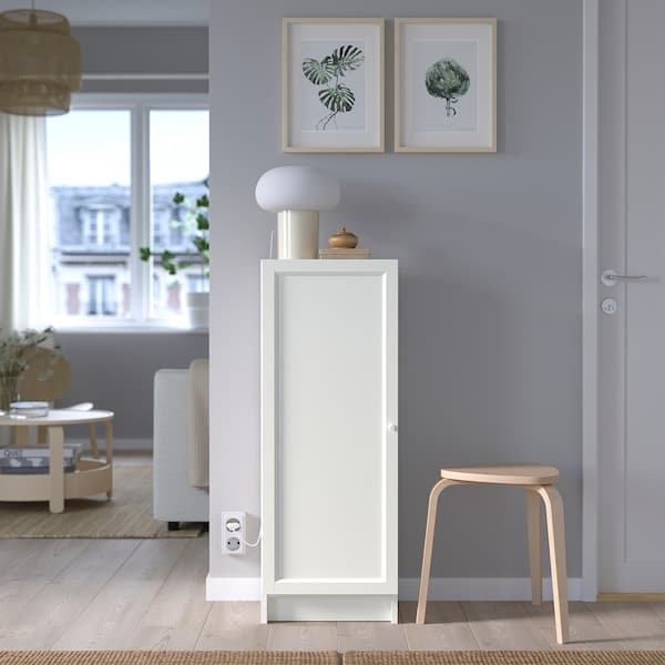 BILLY / OXBERG - Bookcase with door, white, 40x30x106 cm - best price from Maltashopper.com 69287392