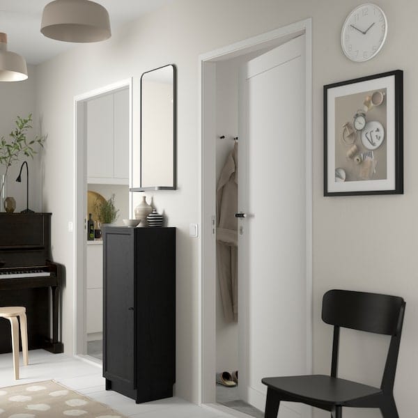 Ikea BILLY / OXBERG - Bookcase with door, black oak effect, 40x30x106 cm