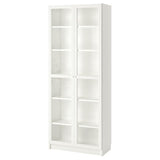 BILLY / OXBERG bookcase with glass-doors, white/glass, 80x41x202 cm