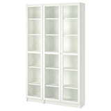 BILLY / OXBERG bookcase with glass-doors, white, 120x30x202 cm