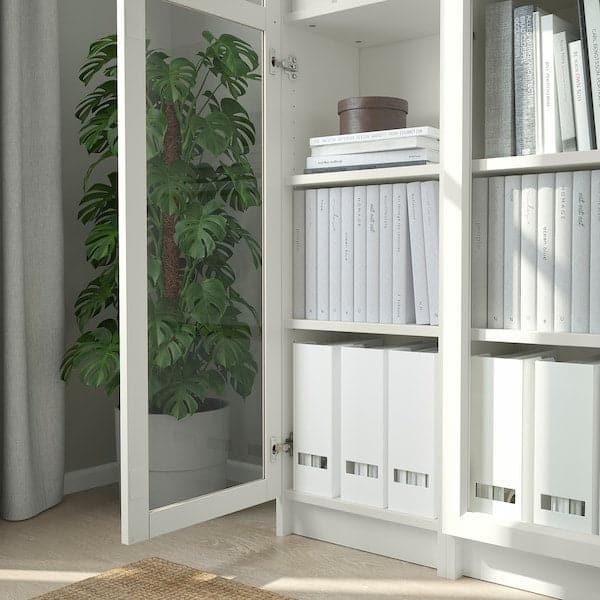 Ikea BILLY / OXBERG - Bookcase with glass-doors, white, 120x30x202 cm