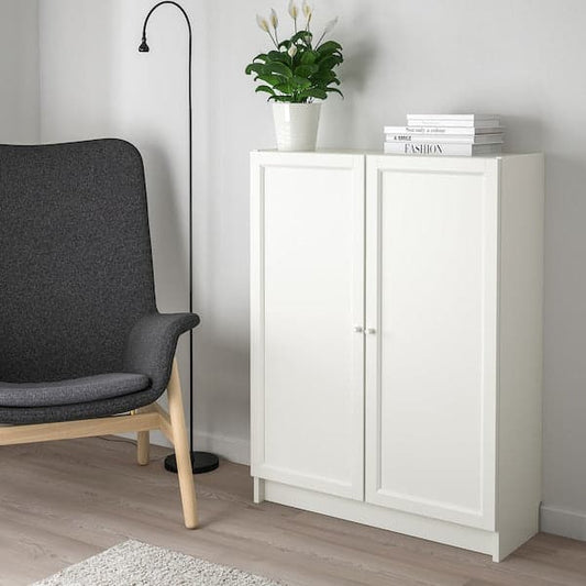 Ikea BILLY / OXBERG - Bookcase with doors, white, 80x30x106 cm
