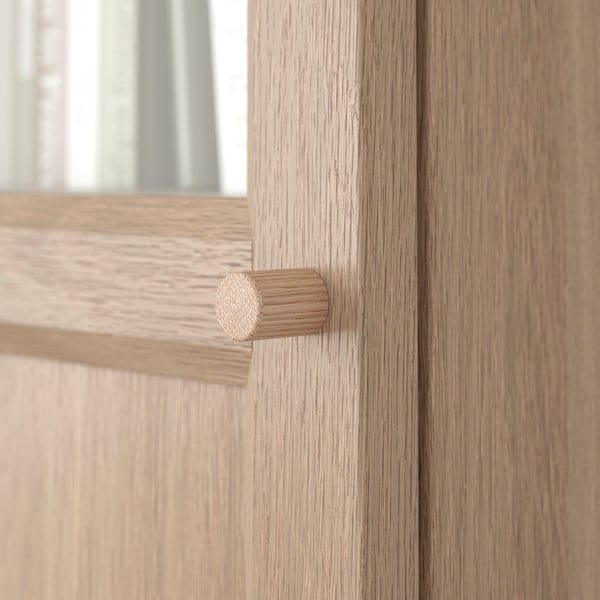Ikea BILLY / OXBERG - Bookcase with panel/glass door, oak effect, 40x30x202 cm