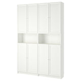 BILLY / OXBERG bookcase w height extension ut/drs, white, 160x30x237 cm