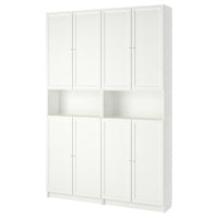 BILLY / OXBERG bookcase w height extension ut/drs, white, 160x30x237 cm