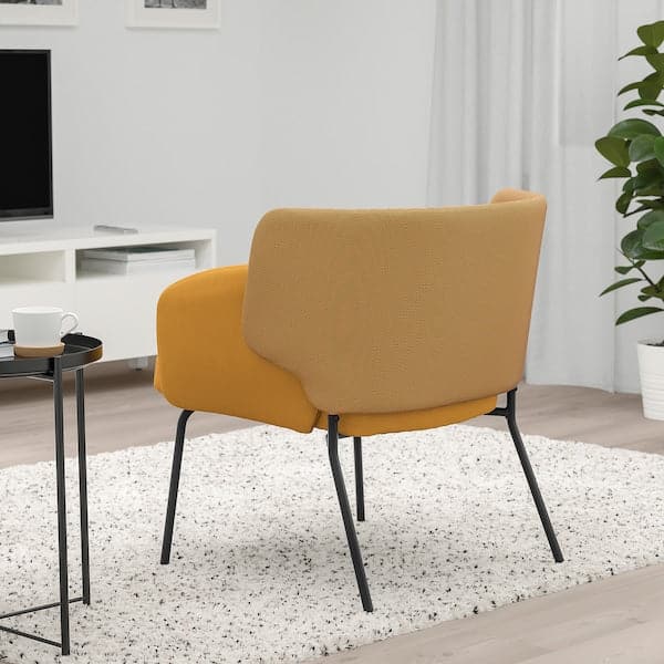BINGSTA - Armchair, Vissle dark yellow/Kabusa yellow , - best price from Maltashopper.com 40455649