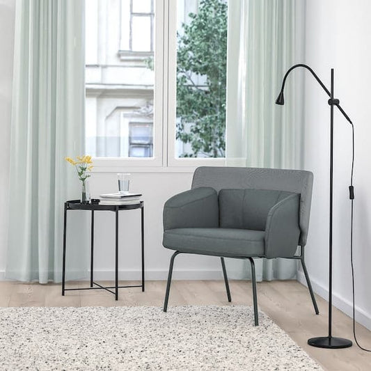 Ikea BINGSTA - Armchair, Vissle dark grey/Kabusa dark grey ,