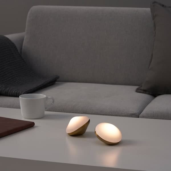 Ikea BJÖRKSPIREA - LED decoration lighting, brass-colour diamond-shaped, 2 pack