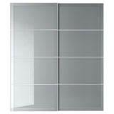 BJÖRNÖYA pair of sliding doors, grey tinted effect, 200x236 cm
