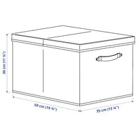 BLÄDDRARE - Box with lid, grey/patterned, 35x50x30 cm - best price from Maltashopper.com 90474400