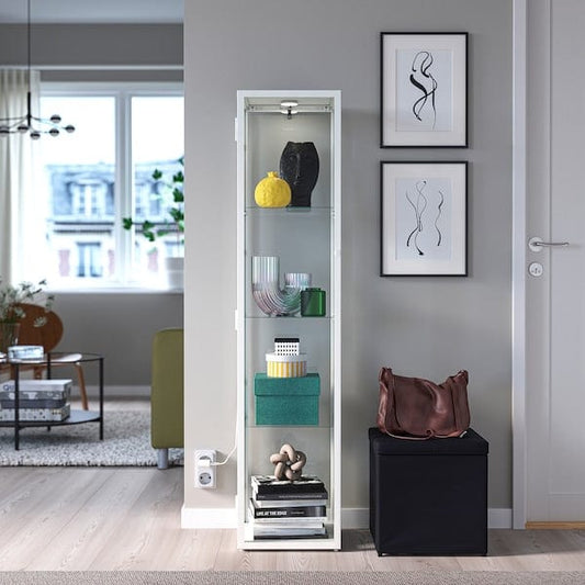 Ikea BLÅLIDEN / STRIMSÄV - Showcase with lighting, white