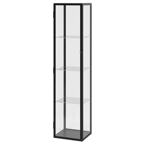 Ikea BLÅLIDEN - Glass-door cabinet, black, 35x32x151 cm