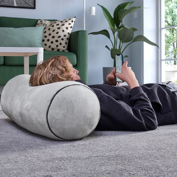 Ikea BLÅSKATA - Cushion, cylindrical/light grey,80 cm