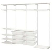 BOAXEL wardrobe combination, white, 245x40x201 cm